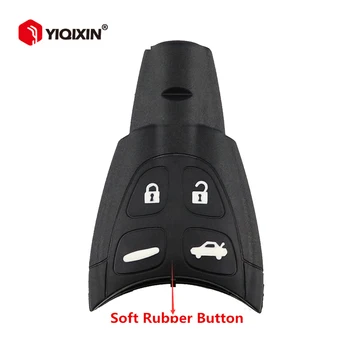 YIQIXIN Remote Car Key Shell Case For Saab 93 95 9-3 9-5 WF4 2003-2011 Soft Rubbe Buttons With Insert Blade Smart Card Fob Cover 1
