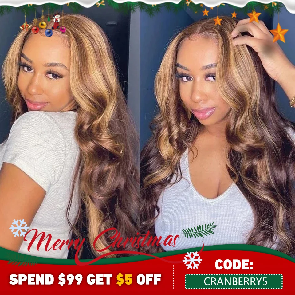 

Парик без клея, HD прозрачный, предварительно обрезанный, 5x 5, кружевные передние человеческие волосы, парики для женщин, 4/27, яркий, объемный, волнистый, закрывающий парик