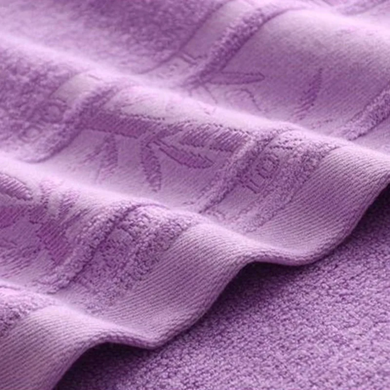 Bamboo Fiber Bath Towel for Adults,Bamboo Forest Embroidery Pattern,Solid Color,74x140cm,1pc，Absorbent and Antibacterial