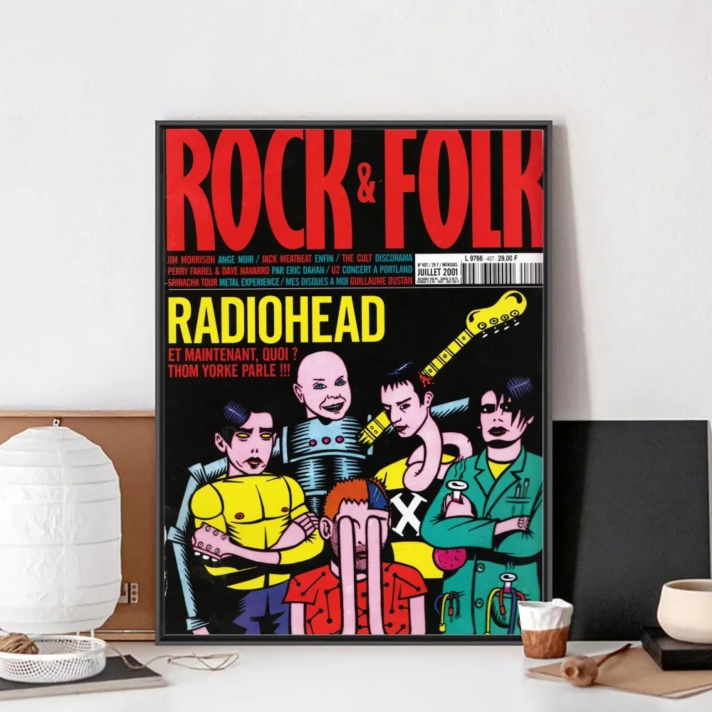 Vintage Posters Poster Prints Vintage Rock Band Characters Radiohead Poster No Framed Poster Bar Paper Vintage Wall Painting Bedroom Study Stickers