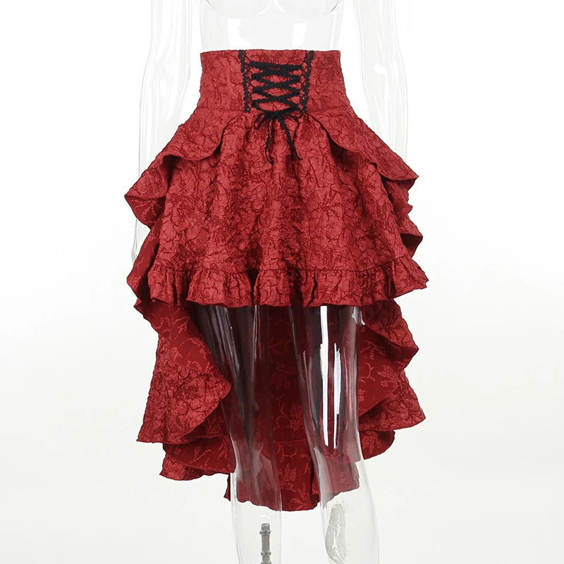 Women's Lolita Style High Waist Trailing Skirt Jacquard