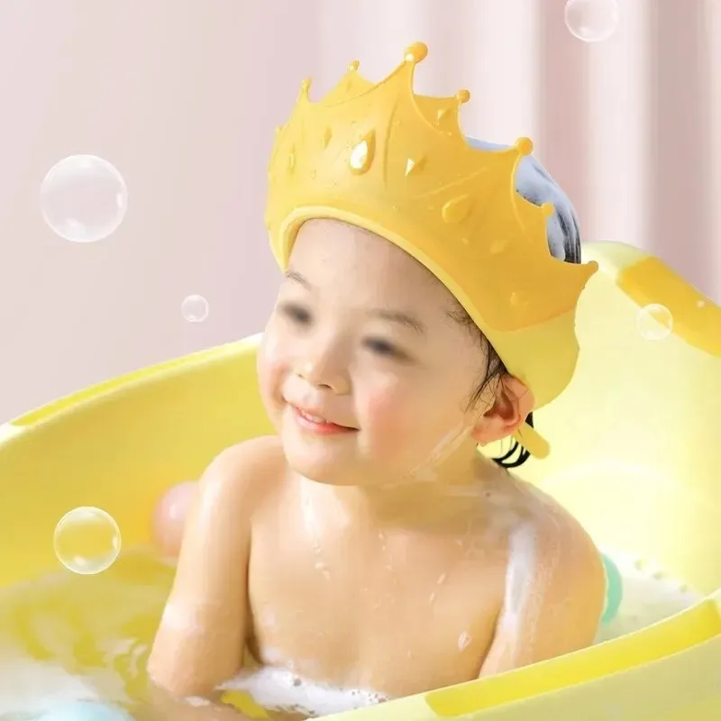 Baby Bath Caps Toddle Shampoo Cup Crown Children Bathing Bailer Baby Shower Spoons Child Washing Hair Cup Kids Bath Tool hair wash hat,shampoo shower cap,hair washing cups,shampoo rinse cup,bath tool