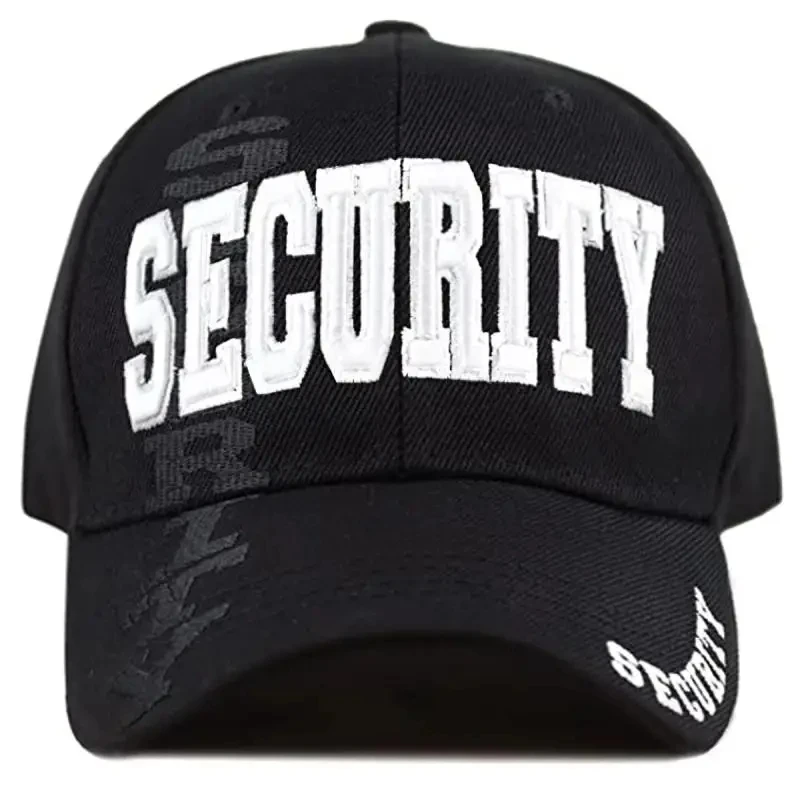 Unisex SECURITY Baseballkappen mit Buchstabenstickerei, verstellbare Freizeithüte, Sonnenschutzhut für Frühling und Herbst im Freien – Detail 3