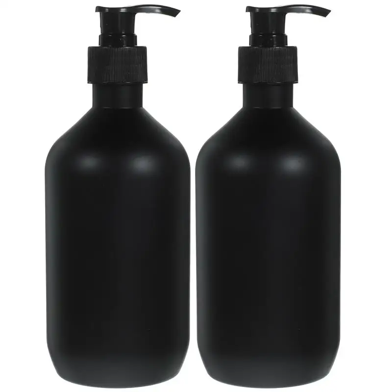 

2Pcs 500ml Empty Press Pump Bottles Plastic Hand Soap Dispenser Dish Soap Refillable Bottle Black Plastic Liquid Soap Dispenser