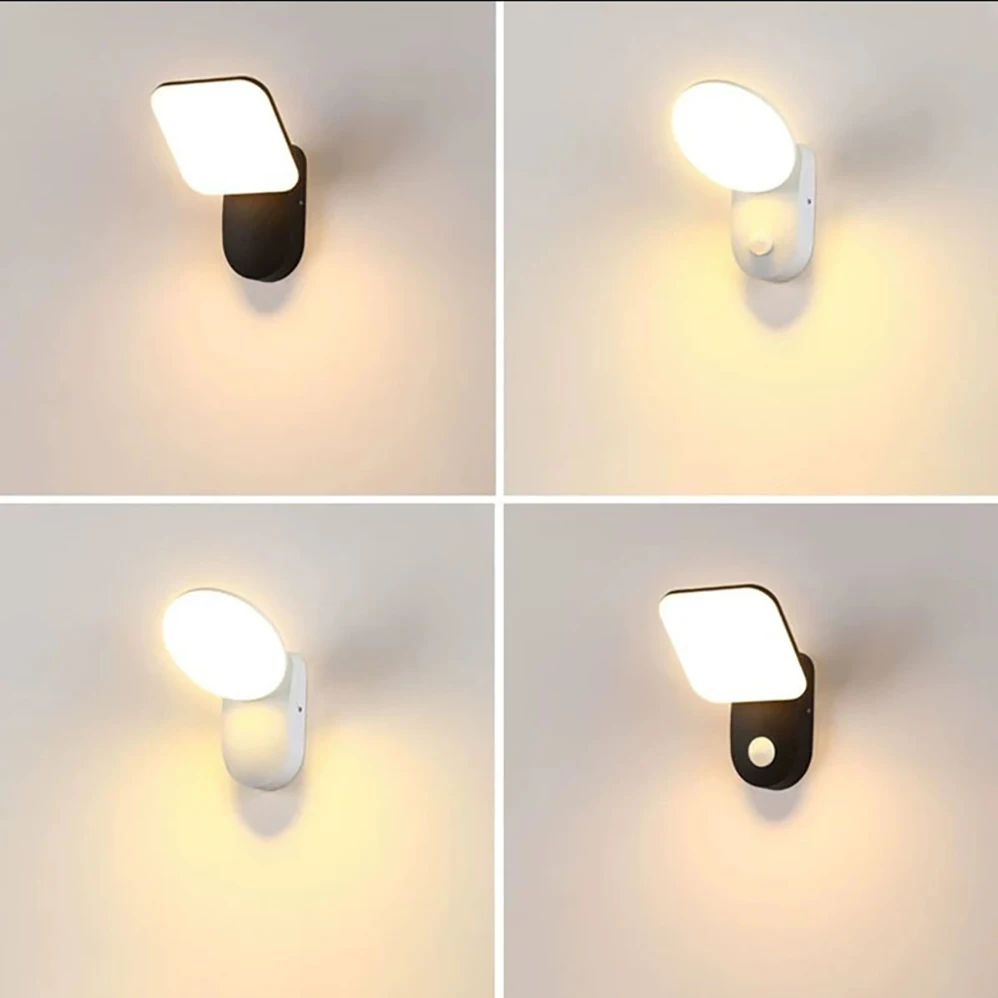 

LED Wall Lamp AC85-265V 12W Infrared Human Body Induction Indoor/Outdoor IP65 Waterproof Modern Minimalist Style Lamp