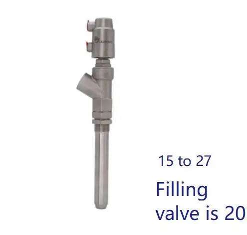 

Filling Machine with Stainless Steel DN15-27 Extension Rod Anti-drip Pneumatic Discharge Nozzle Filling Valve