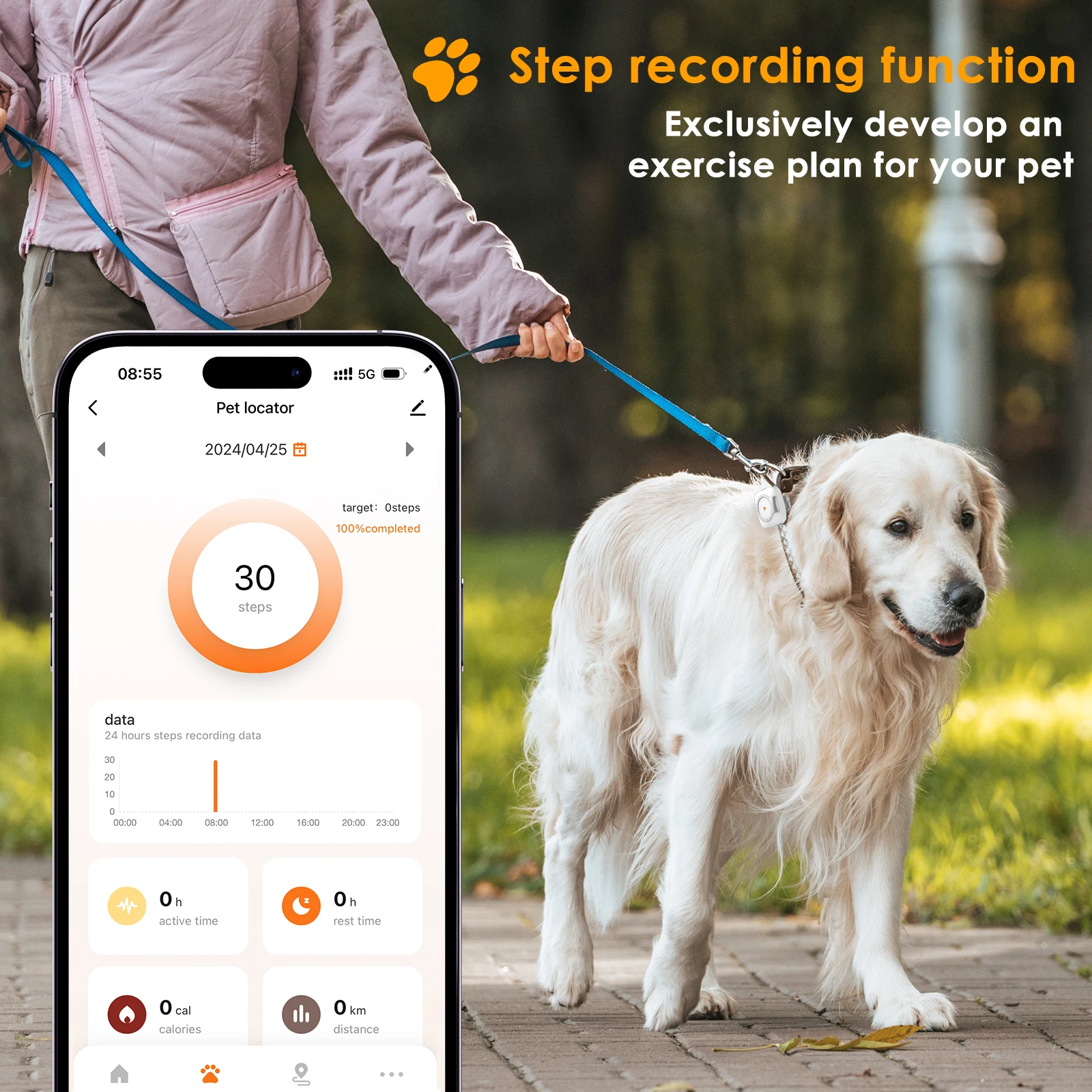 Mini GPS Tracker 4G SIM Card Anti-loss Tracker Neck Collar Real Time Positioning for Dogs Neck Collar
