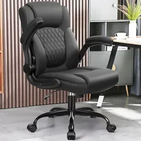 Leather Office Chair, PU Home Computer Desk Chairs with Ergonomic Back Support, 360°Swivel Free，Small Gmaing Chair 2