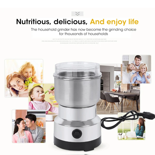 Mini smerigliatrice elettrica per uso domestico 300ml ultrafine polverizzatore per alimenti per bambini macinacaffè spezie macinapepe mulino per cereali 2/4 lame 3