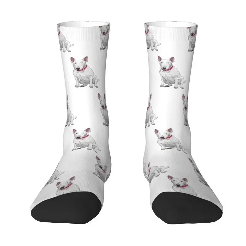 

Novelty Print White Bull Terrier Socks for Men Women Stretch Summer Autumn Winter Animal Pet Puppy Crew Socks