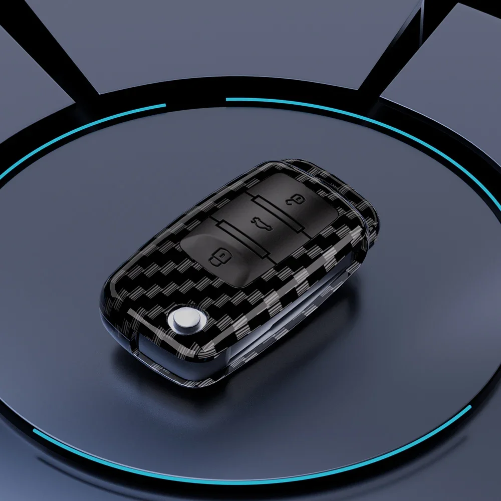 

ABS Carbon Fiber Car Key Case Cover For Volkswagen VW Polo Golf Passat Tiguan Beetle Caddy T5 Eos Skoda Octavia Seat Leon Altea