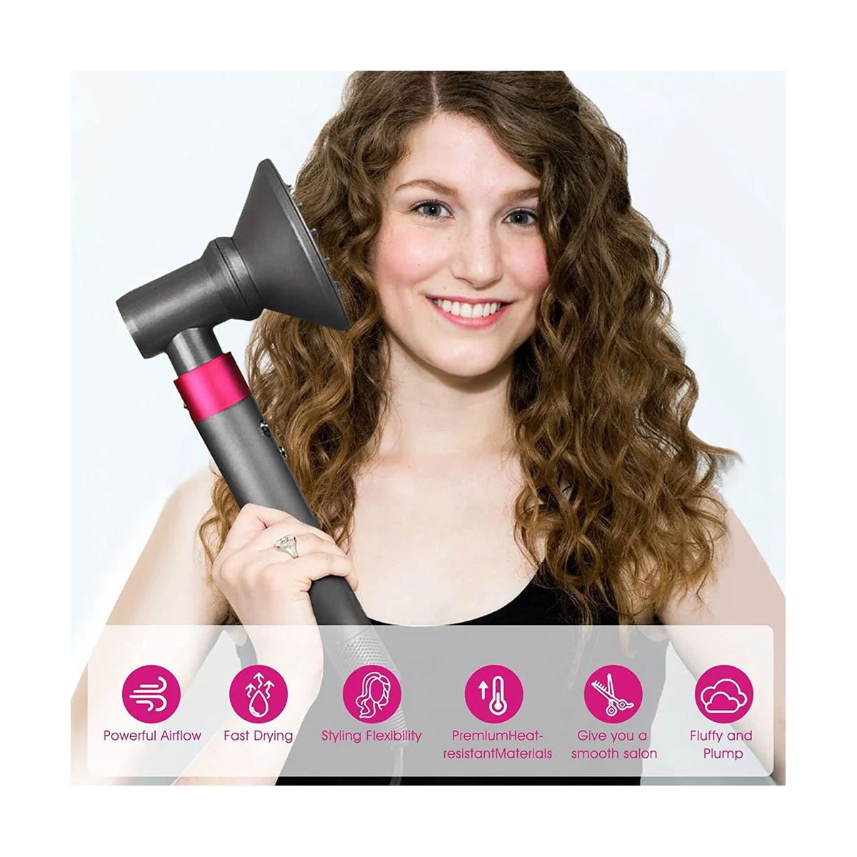 Diffusore + Adattatore + Concentratore Per Lo Styling Del Salone + Per Dyson Airwrap Styler Per Airwrap Styler Conversione In Asciugacapelli