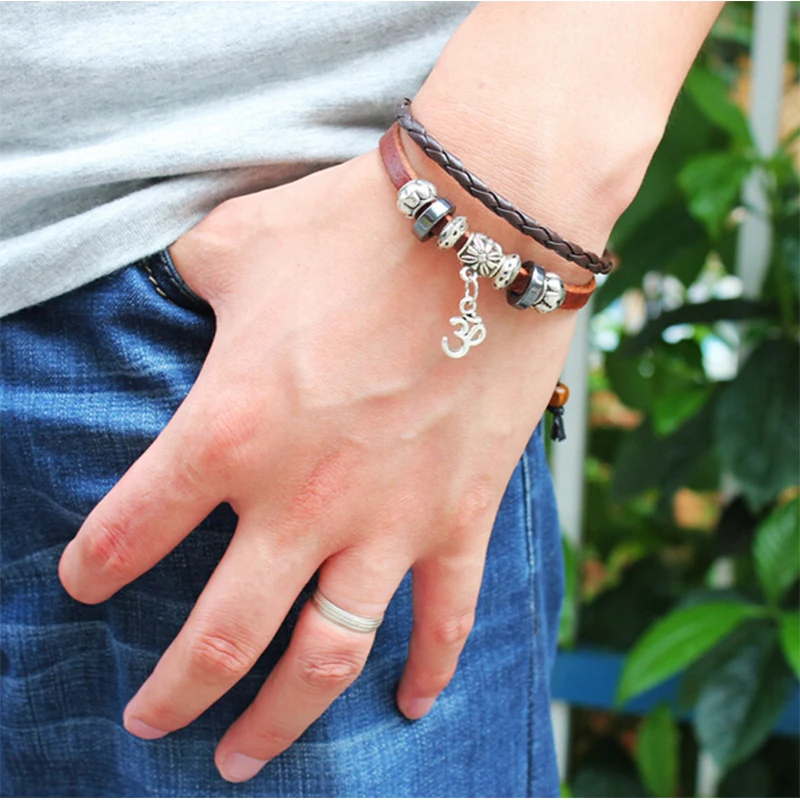 Black Leather Bracelet - CR Charms - Perfect for a Gift - Discover it Here