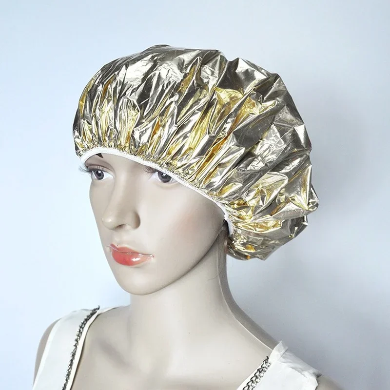 Waterproof Heat Insulation Aluminum Foil Hat Disposable Spa Hair Salon Shower Cap Bath Hood Shower Baking Oil Hair Cap 5