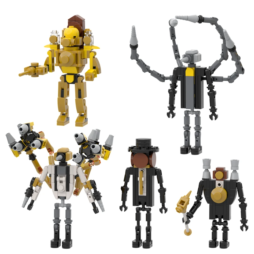 Moc Titaned Clock Man Building Block Assembly Toilet Man Battle Monitor Clock Team Combination Puzzle Education For Kid Boy Toy