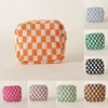 Colorful Knitted Checkerboard Storage Bag Portable Mini Cosmetic Bag Makeup Pouch Women Sanitary Napkin Tampon Bag Coin Bag 1