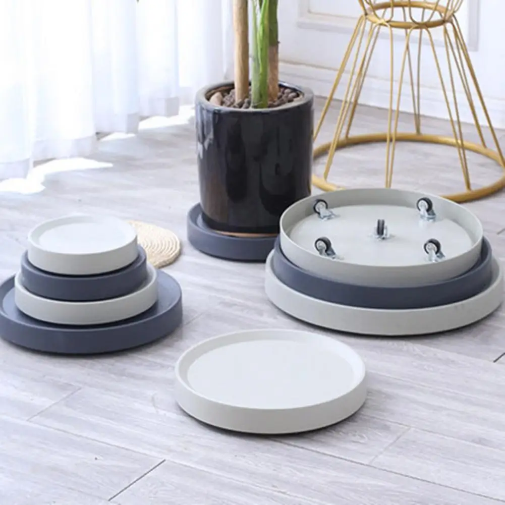 1pc New Nordic Style Flower Pot Saucer 4 Sizes Plant Tray Corrosion-resistant Mobile Wheels Design Plant Tray Home Decoration - Image 2