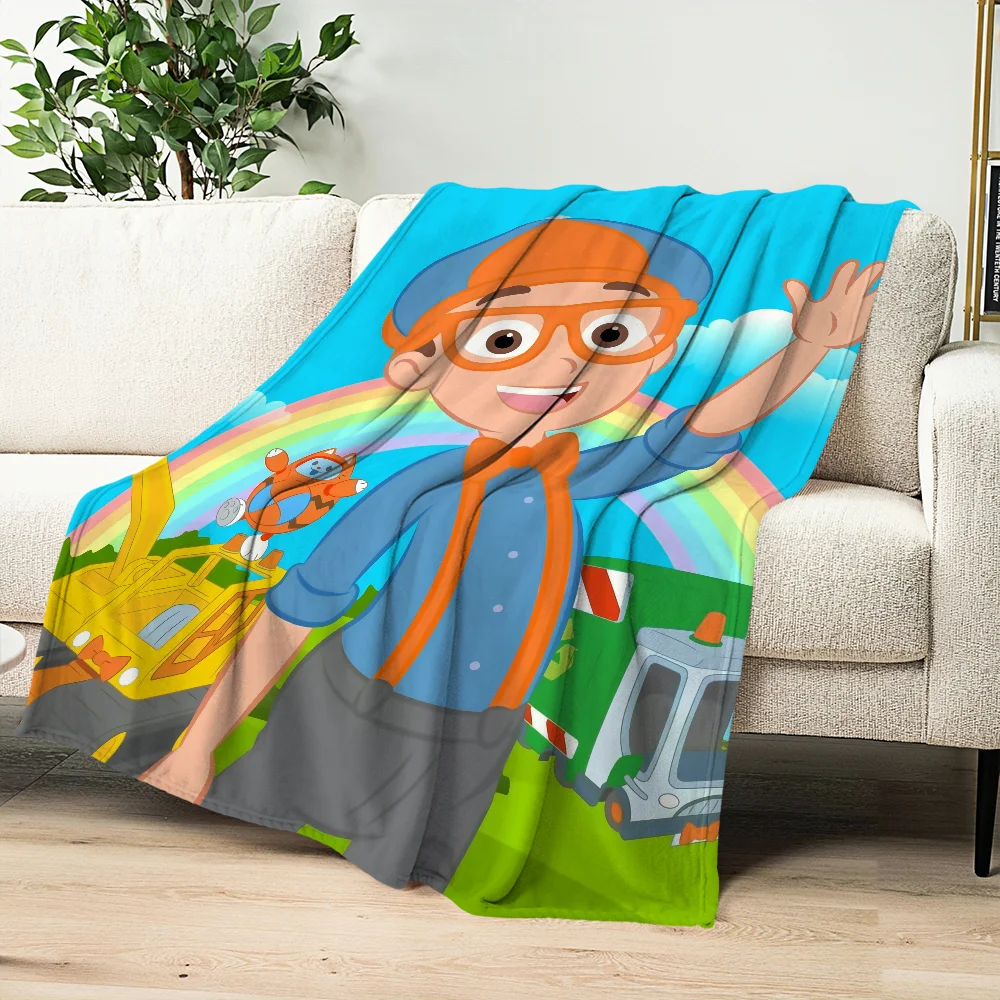 Cartoon TV Cute B-Blippi Blanket Plush Nap Sofa rug for Living Room Warm Office Bedroom Birthday Home Travel Kid Gifts 3