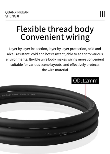 Telaio XLR Maschio A Femmina A 8 Vie, 1,8 M - PRO SIGNAL