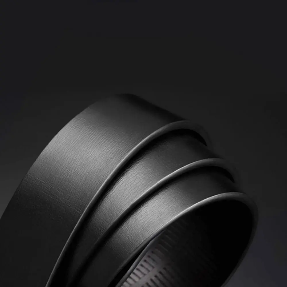 Casual Geometric Genuine Leather Belt Luxury Design Man Automatic Buckle Waist Belt Trendy Brand Business Waistband