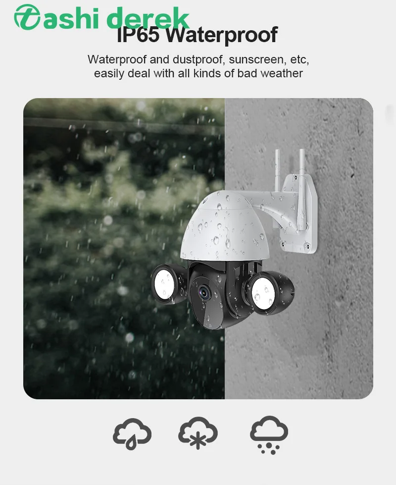 

5mp Floodlight Courtyard Security Cameras AI Human Tracking Motion Detection With Google Home And Alexa CCTV Vedio Surve