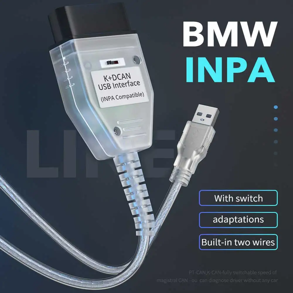 Per Inpa Bmw K Dcan Con Interruttore Interfaccia Diagnostica Obdhi Per Bmw Series K + Can K-Line Obd2 Strumento Diagnostico Codice Connettore Auto