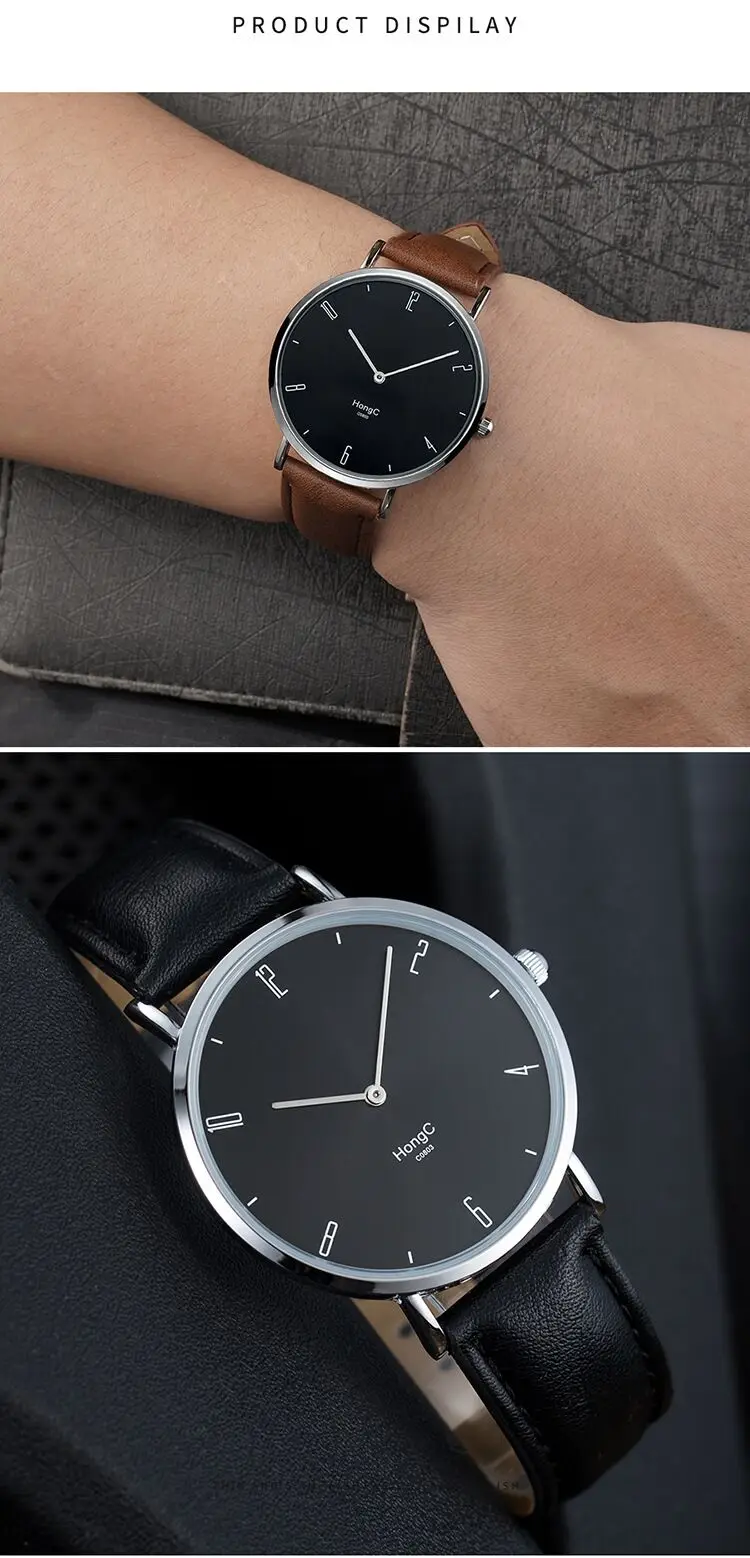 Dünnes Paar wasserdichtes Quarz-Trend-Minimalist-Temperament Herren-Atmosphäre Damenuhr C803_voghion.com