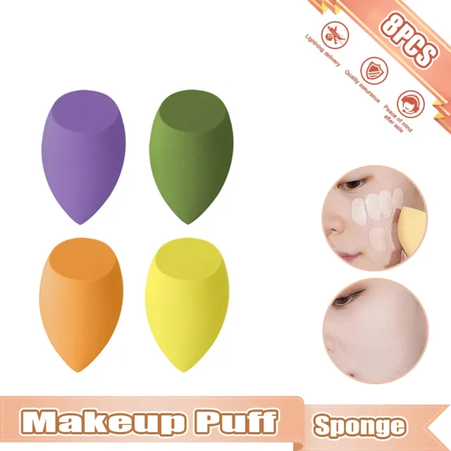 8Pcs Makeup Sponge Powder Puff Dry and Wet Combined Beauty Cosmetic Ball Powder Puff Bevel Cut Make Up Sponge Foundation Tools 1