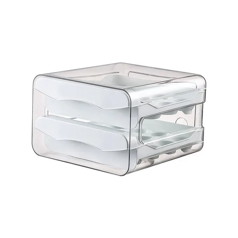 Refrigerator egg storage box drawer type freshness box kitchen household stacked egg holder double layer