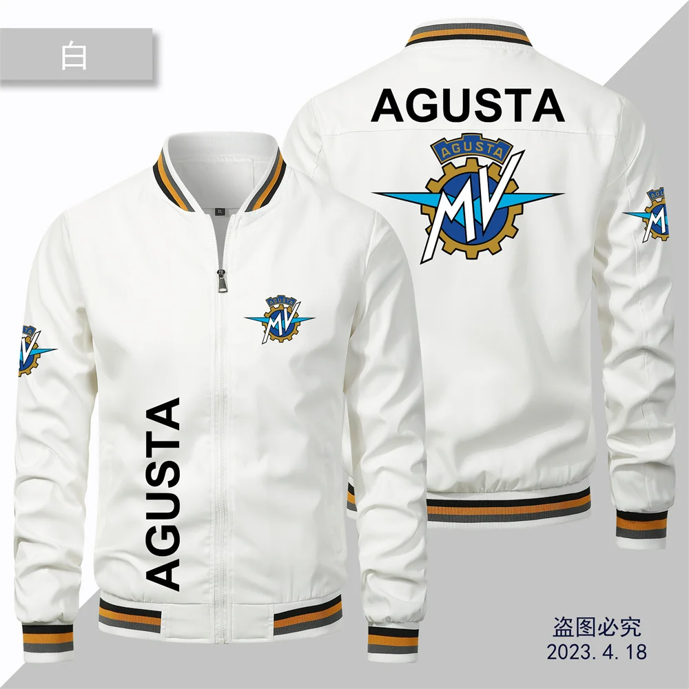 MV AGUSTA 프린트 로고 재킷 남성용, 오버사이즈 파일럿 재킷, 경량 의류, 인기 신상