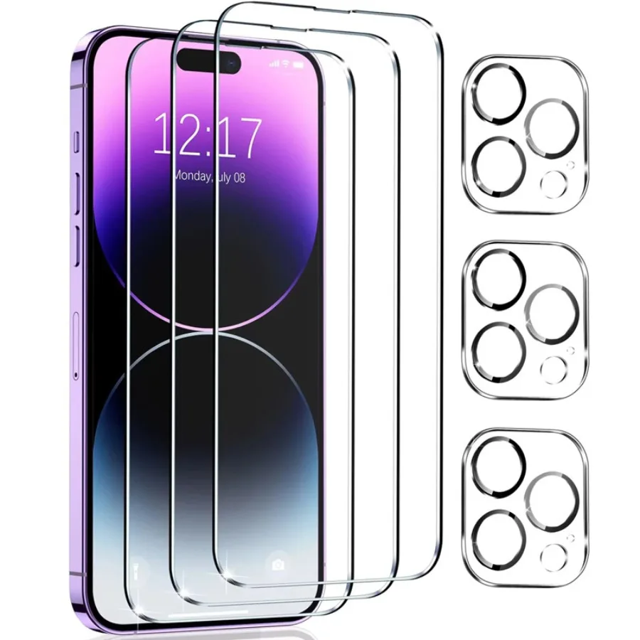 

Закаленное стекло с полным покрытием 3 + 3 с защитой объектива камеры для IPhone 11 Pro Max 12 13 Mini 14 Plus