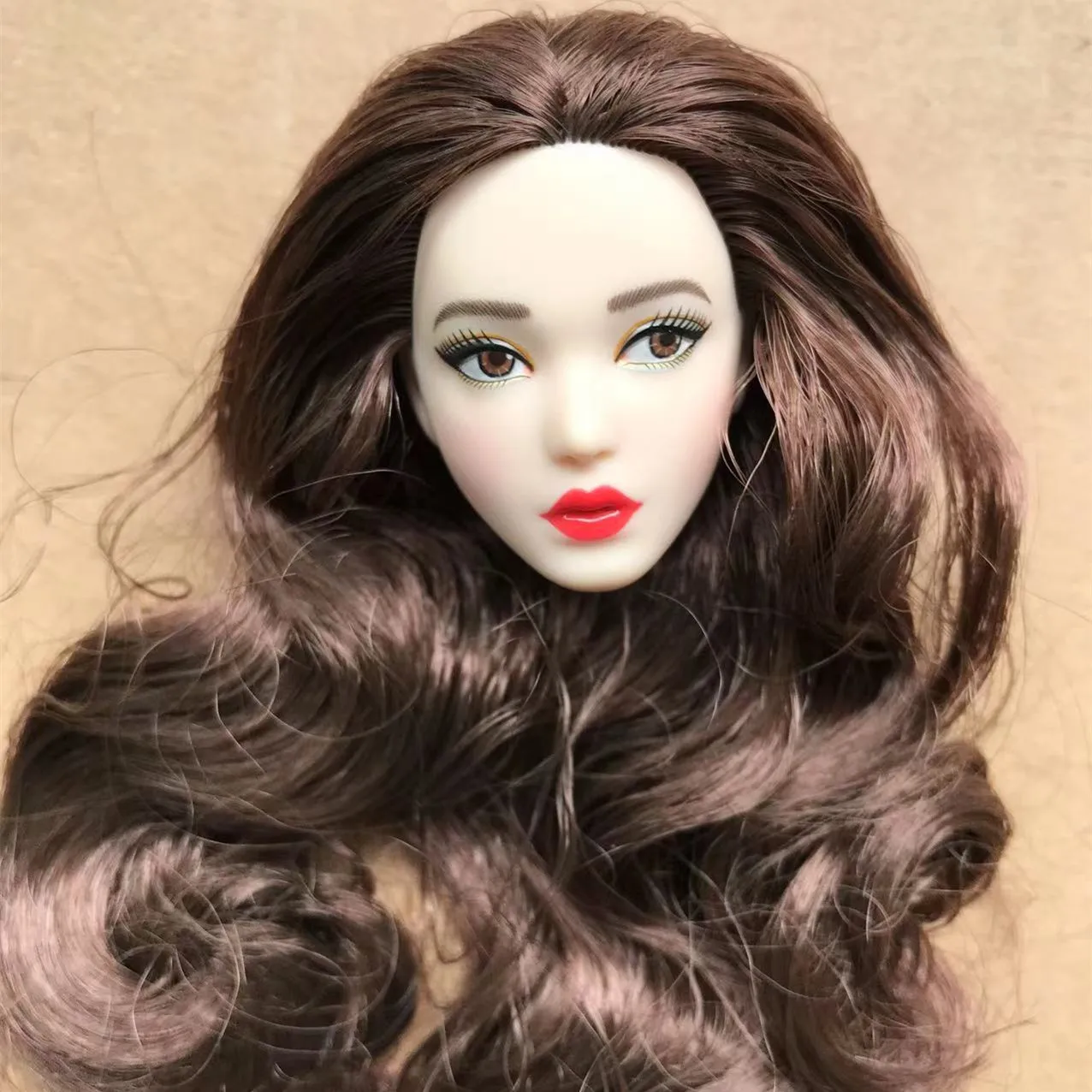 MENGF Neue Puppenköpfe Langes buntes Haar Puppenköpfe Mädchen Weiches Haar Puppendekorationen Gutes Make-up Chinesische klassische Mädchenpuppenfiguren – Detail 19