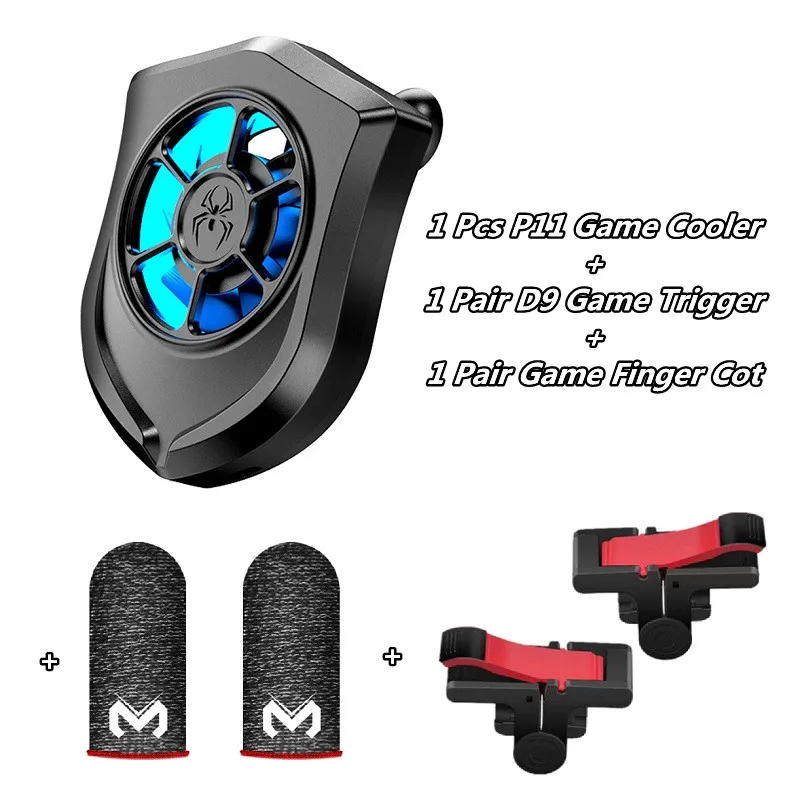 

P11 ABS Mobile Phone Air-cooled Radiator with D9 L1 R1 Gaming Trigger for PUBG Game Cooler for IPhone Samsung Xiaomi Cooling Fan