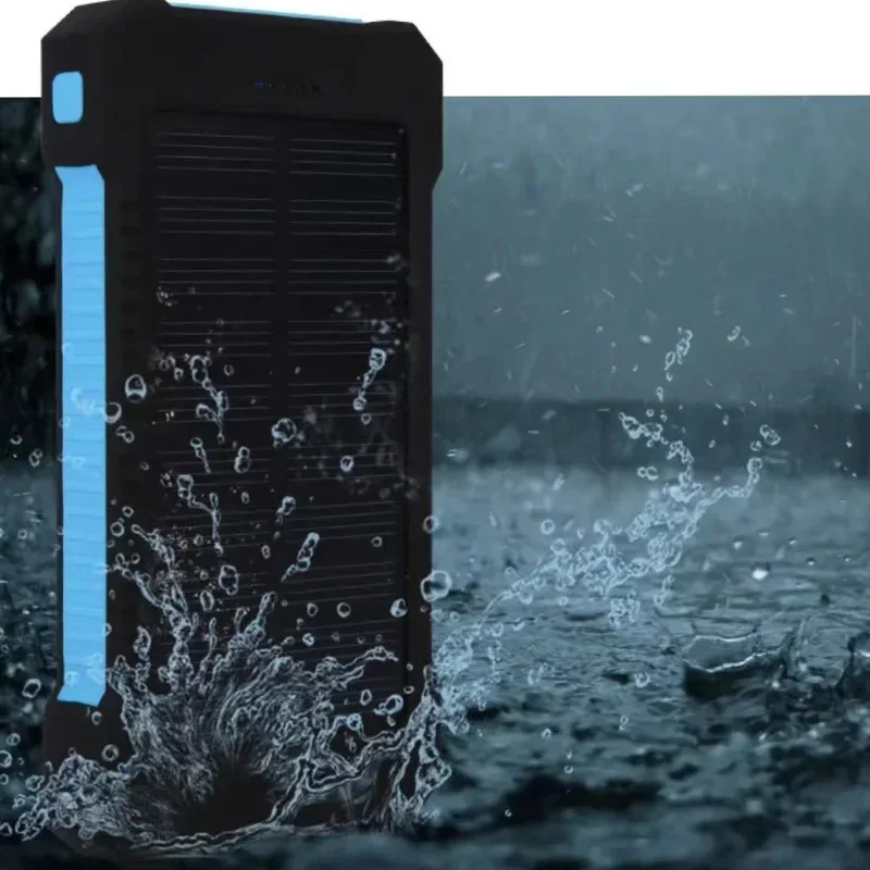 Original 200Ah Outdoors Portable Solar Power Bank Waterproof USBcompass External Charger for IPhone SmartphonePower BankLEDLight