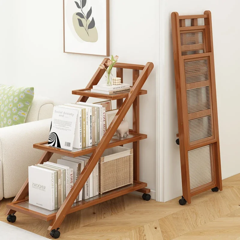 Solid-wood-move-edge-table-Multi-functional-trolley-Foldable-storage ...