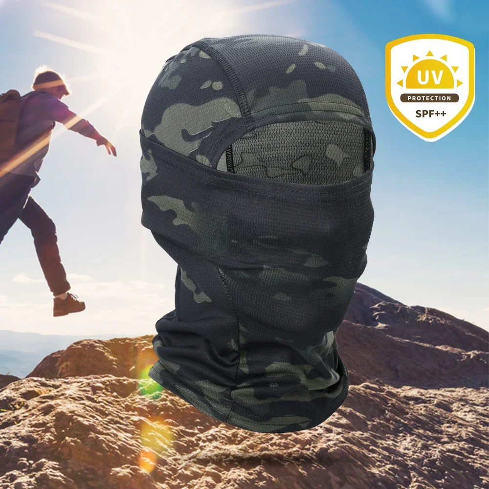 Balaclava Mask Multicam Camouflage Quick-dry Mask Balaclava Tactical Airsoft Paintball Bicycle Neck Hat Cover Liner Full Face Cover Men Women