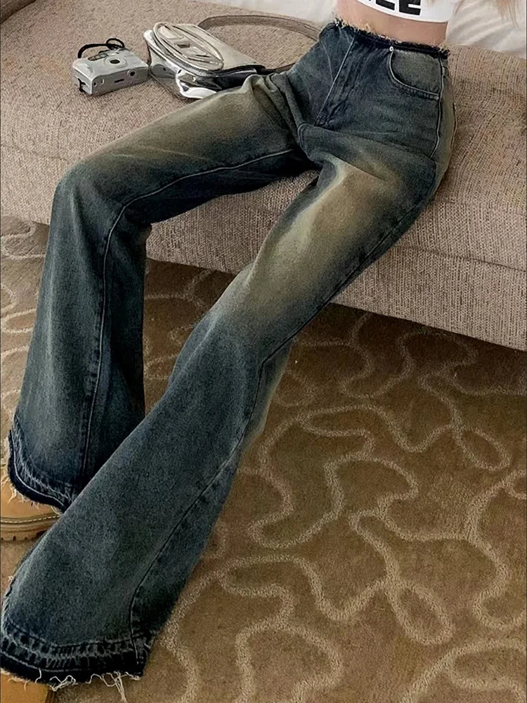 Flare Jeans Women American S-4XL Personality Denim Gentle Cool