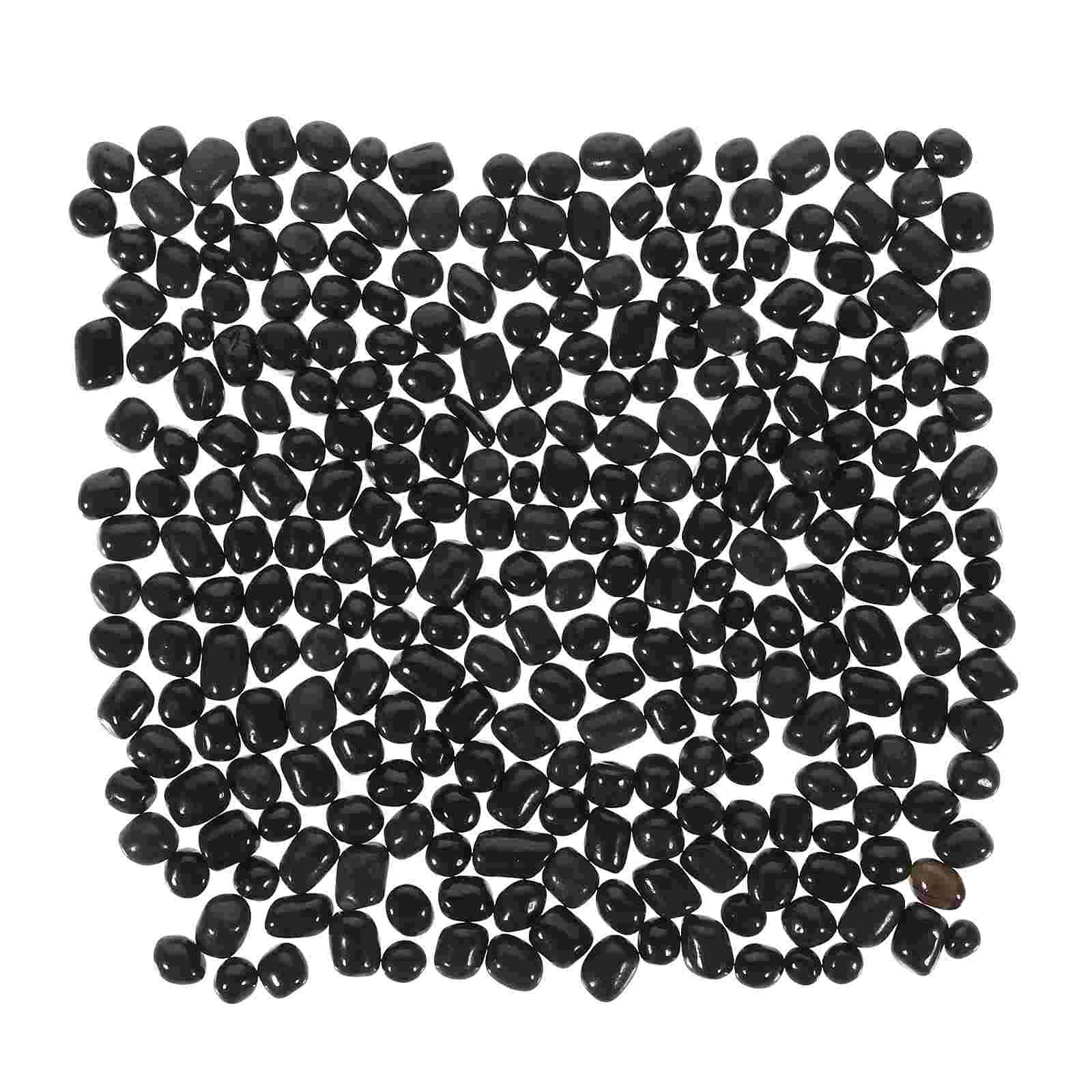 

Glass Sand Fish Tank Aesthetic Black Vase Filler Gravel for Rock Roll Breaking Stone Pebbles Plants Durable