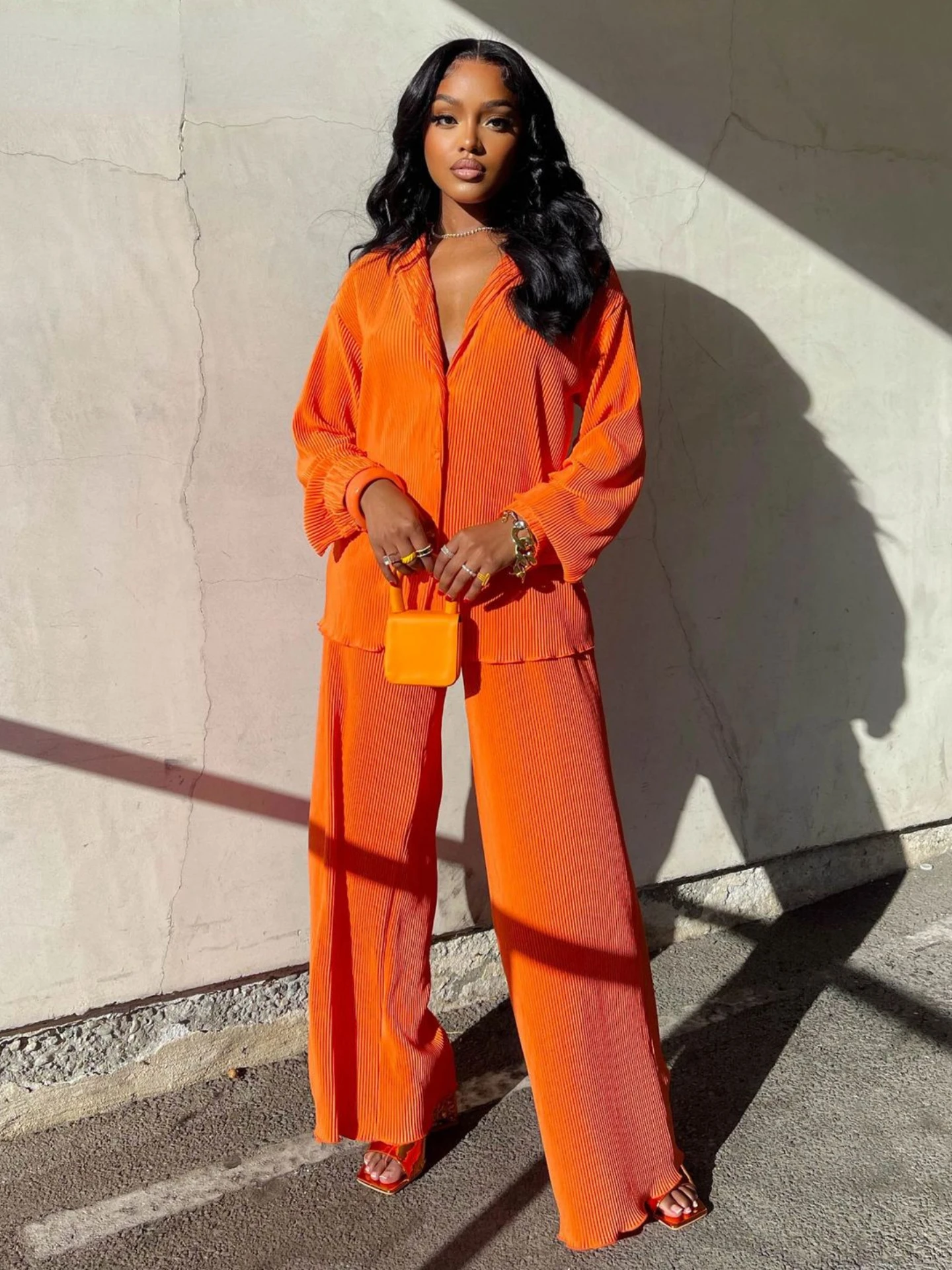 Wide Leg Pants OL Casual 2 Piece Set y2k street Fitness Blogger Outfits Fashion Women Office Long Sleeve Shirt Top Business Suit fitness women jumpsuits casual street solid deep v neck cleavage backless short sleeve overalls skinny concise one piece outfit