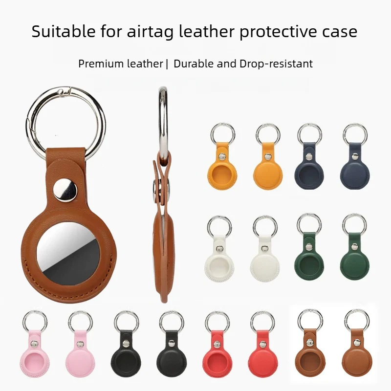 Elegant PU Leather Waterproof Keyring with Metal Pendant