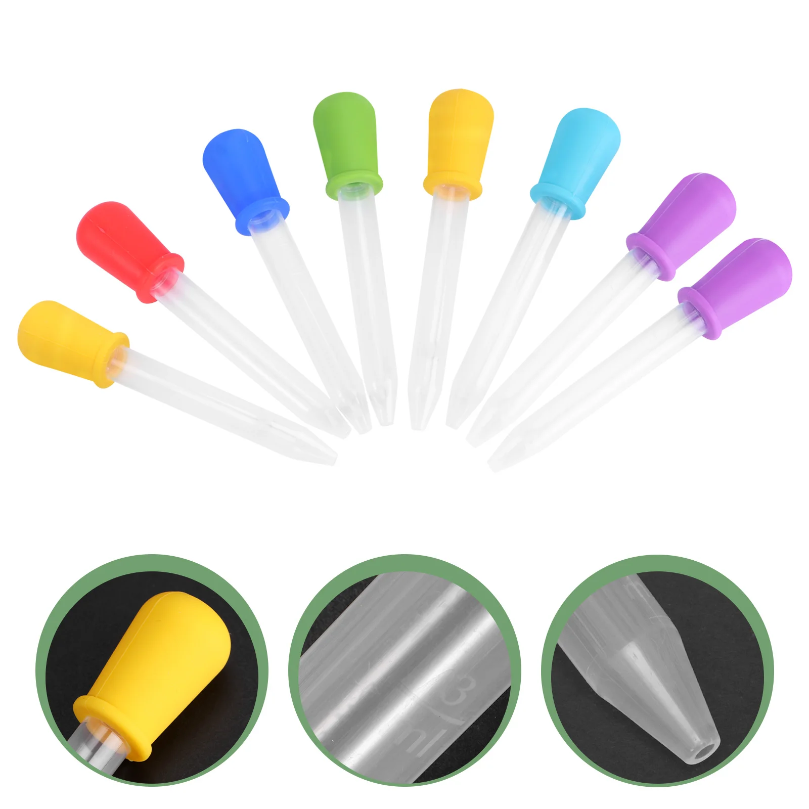 

8pcs Dropper Silicone and Droppers Pipettes with Bulb Tip Eye Dropper Colorful Droppers Pipette Mold for School Home