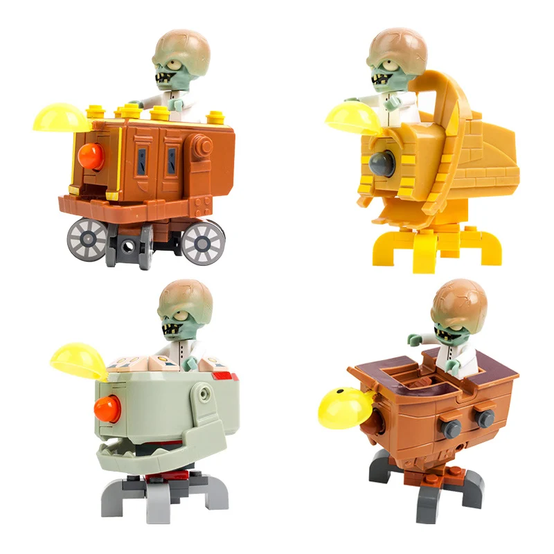 Piante Vs. Zombies Mini Boss Scene Model Dolls Wild West Far Future Antico Egitto Pirate Seas Assembly Building Blocks Giocattoli Per Bambini
