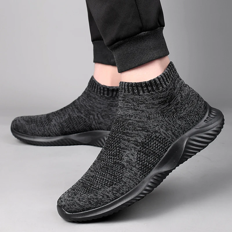 MAEDEF Sneakers High Top Men's Sock Shoes Comfortable Breathable Sport Shoes Lightweight Walking Shoes Outdoor Casual Male Shoe