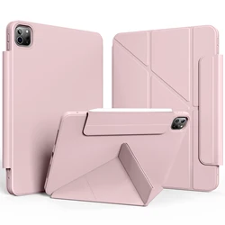 Enhanced Detachable Y-Fold 360° Rotating Tablet Case for iPad 10.2 2019-2021 (Pink)
