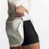Summer Quick Dry Fitness Running Shorts Men's Stretch Gym Bodybuilding Mesh Breathable Training Double-layer 2in1 Short Pants 2