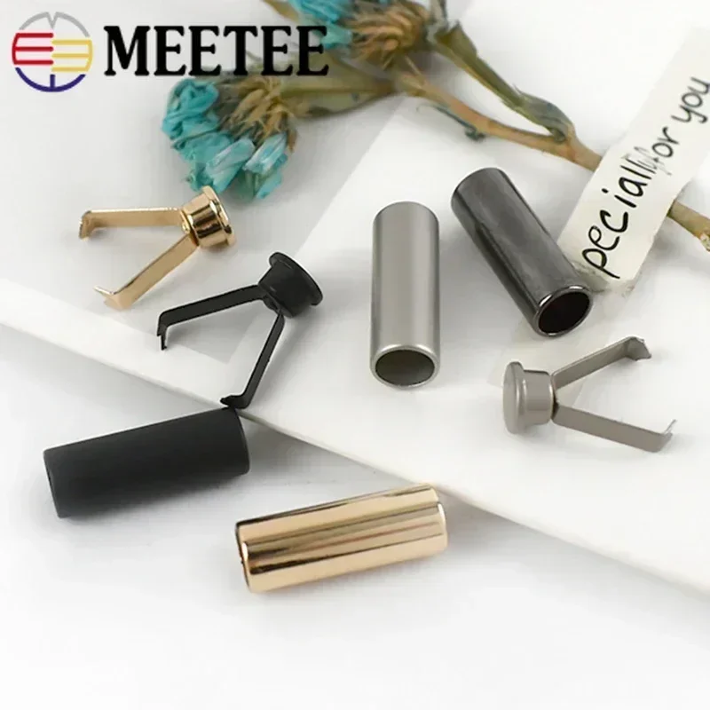 50pcs Meetee Metal Rope Ends Stopper Button Cord End Lock Cap Hanging Bell Buckle DIY Bag Shoes Garment Lanyard Accessories