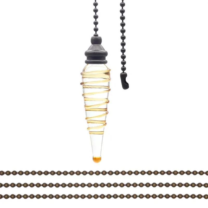 

Saim Ceiling Fan Pull Chains Ornaments Set, Extension 12 Inch Light Pull Chains Bronze with Spiral Pendant