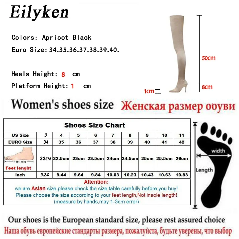 Eilyken – Stivali Over-the-Knee Elasticizzati con Tacco a Spillo, Sensuali & Versatili 1