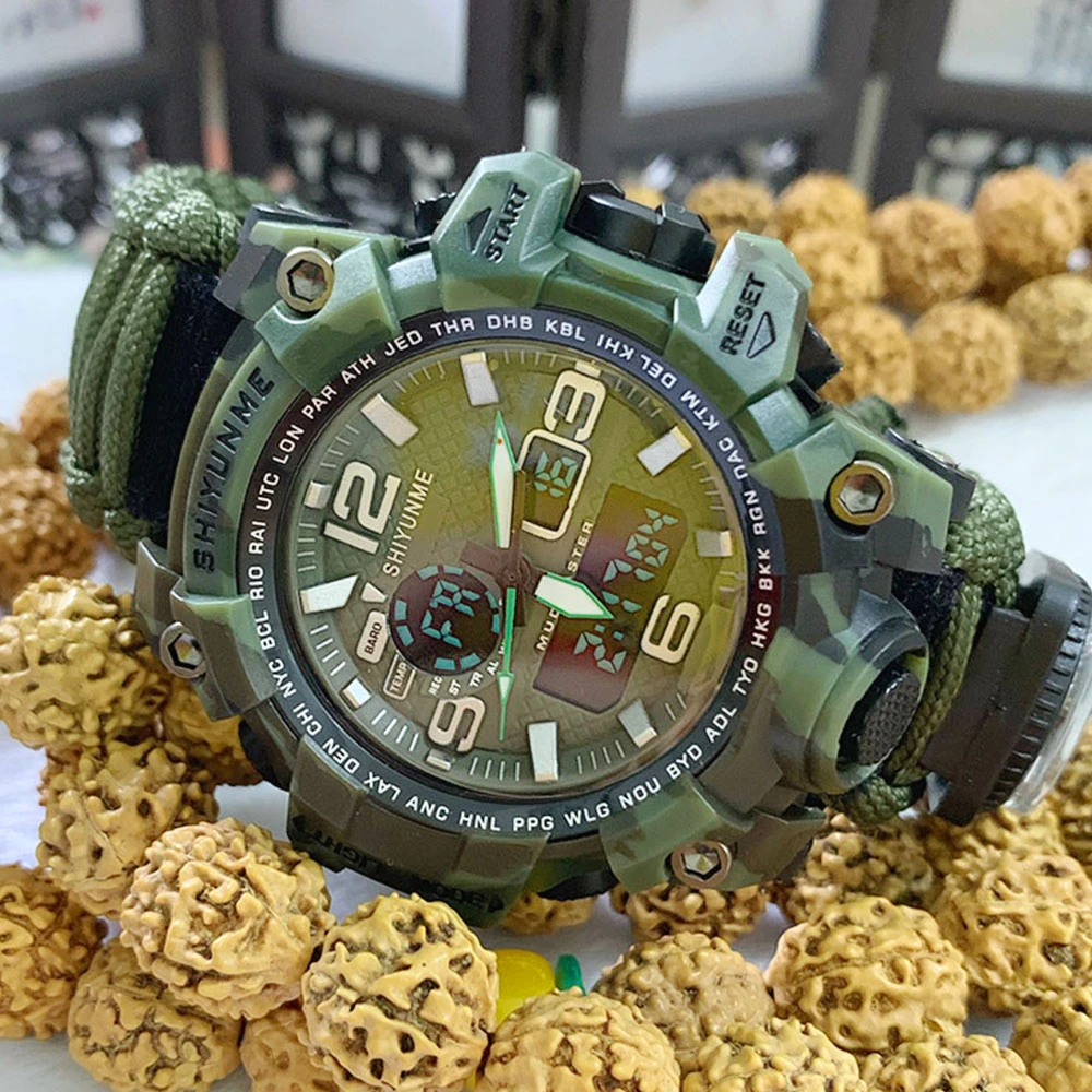 SHIYUNME relojes militares para pulsera deportiva Digital con brújula, resistente al agua, de cuarzo, a la moda|Relojes deportivos| - AliExpress