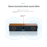 New Long Strip USB Wired Bluetooth Dual Speakers Wooden Small Speaker Computer Notebook Sound Bar Desktop Heavy Bass - Image 4